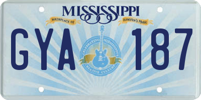 MS license plate GYA187