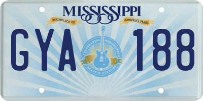 MS license plate GYA188