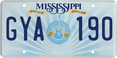 MS license plate GYA190
