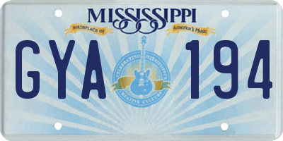 MS license plate GYA194