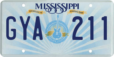 MS license plate GYA211