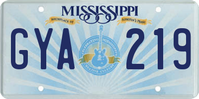 MS license plate GYA219