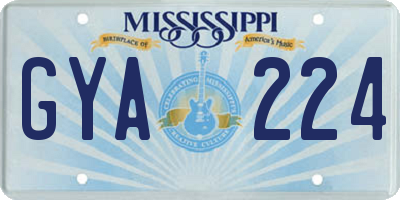 MS license plate GYA224