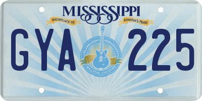 MS license plate GYA225