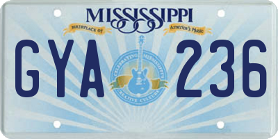 MS license plate GYA236