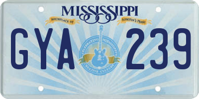 MS license plate GYA239