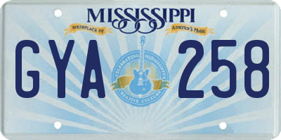 MS license plate GYA258