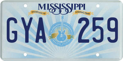 MS license plate GYA259
