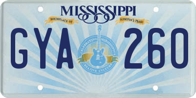 MS license plate GYA260