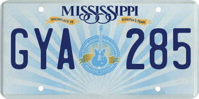 MS license plate GYA285
