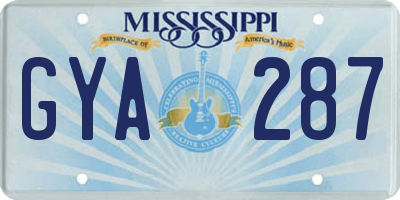 MS license plate GYA287