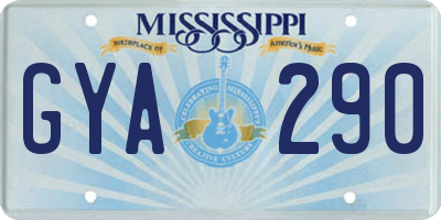 MS license plate GYA290