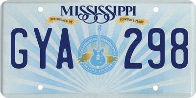 MS license plate GYA298
