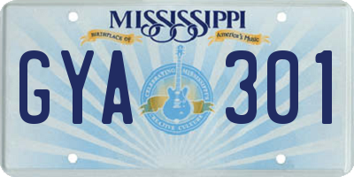 MS license plate GYA301