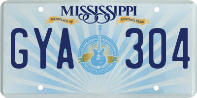 MS license plate GYA304