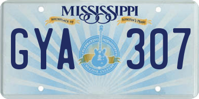 MS license plate GYA307