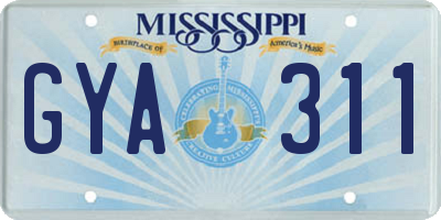 MS license plate GYA311