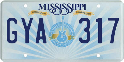 MS license plate GYA317