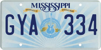 MS license plate GYA334