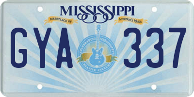 MS license plate GYA337