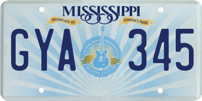 MS license plate GYA345
