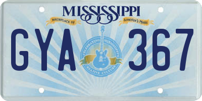 MS license plate GYA367