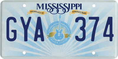 MS license plate GYA374