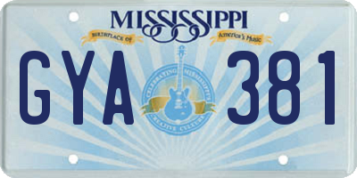 MS license plate GYA381