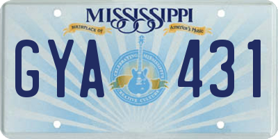 MS license plate GYA431