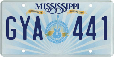 MS license plate GYA441