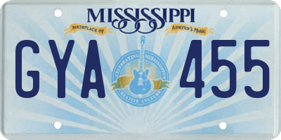 MS license plate GYA455