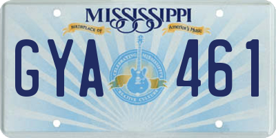 MS license plate GYA461