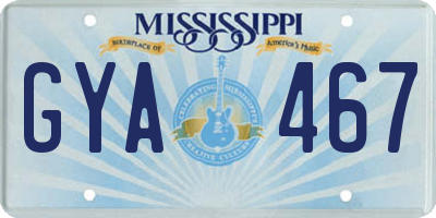 MS license plate GYA467