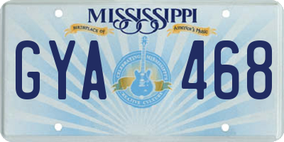 MS license plate GYA468