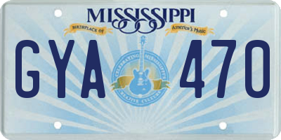 MS license plate GYA470