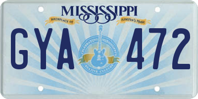 MS license plate GYA472