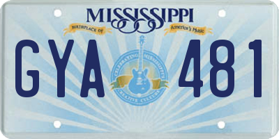 MS license plate GYA481
