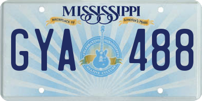 MS license plate GYA488