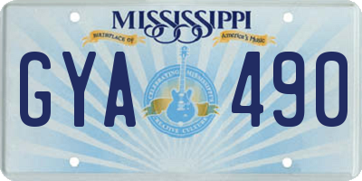 MS license plate GYA490
