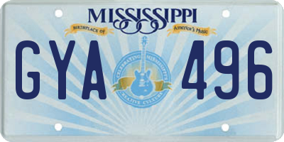 MS license plate GYA496
