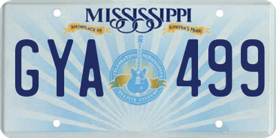 MS license plate GYA499