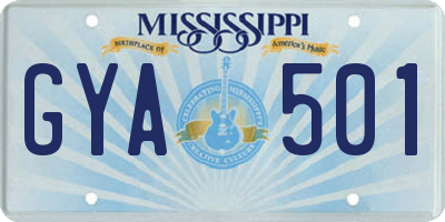 MS license plate GYA501