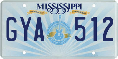MS license plate GYA512