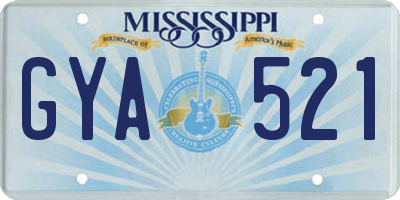 MS license plate GYA521