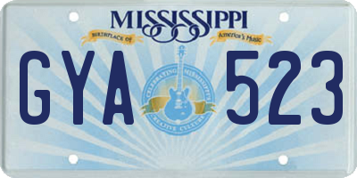 MS license plate GYA523