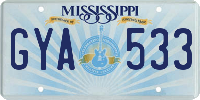 MS license plate GYA533