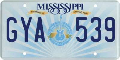 MS license plate GYA539