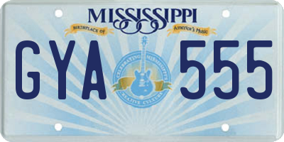 MS license plate GYA555