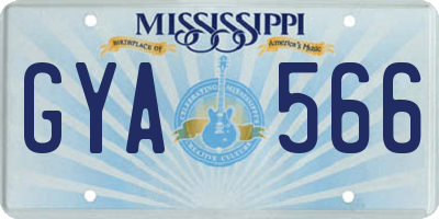 MS license plate GYA566