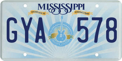 MS license plate GYA578